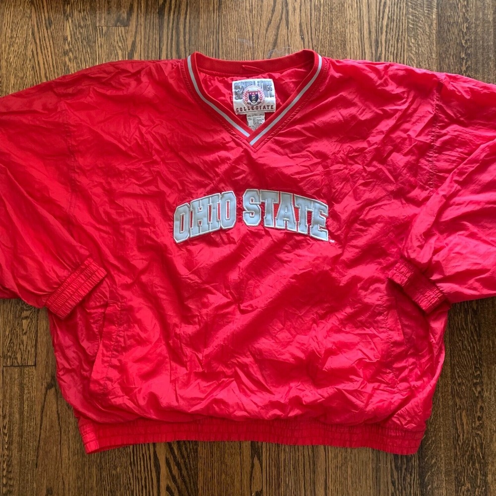 Vintage Ohio State Collegiate Pullover Windbreaker Jacket Sz XXL Genuine Stuff